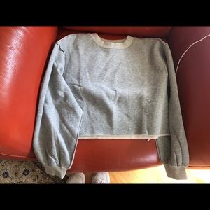 Cropped fleece sweater